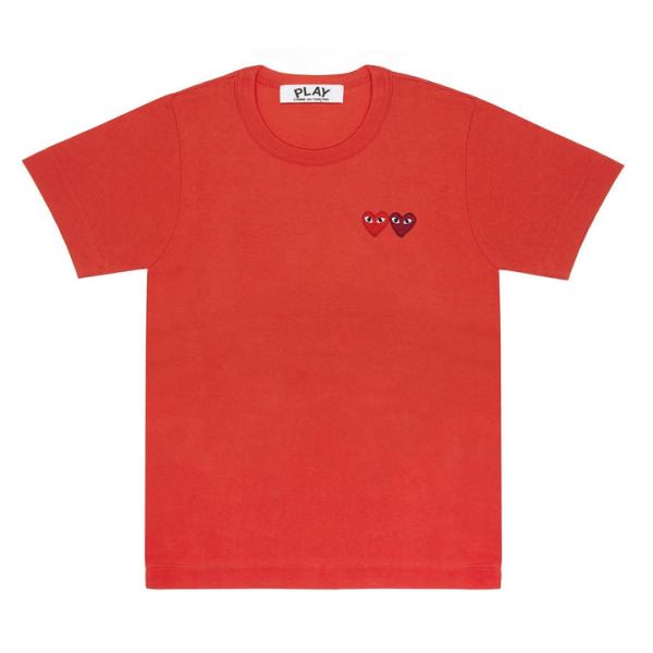 camiseta play basic dos emblemas roja