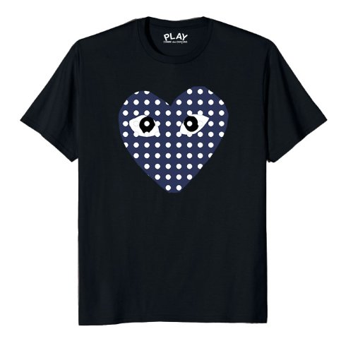 camisa azul con corazón de comme des garçons