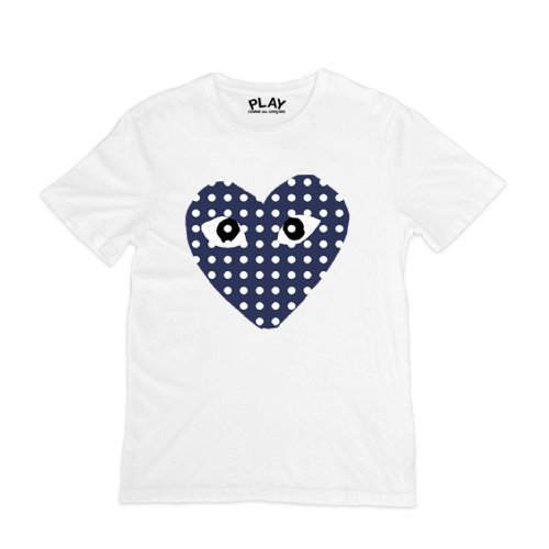 camisa azul con corazón de comme des garçons