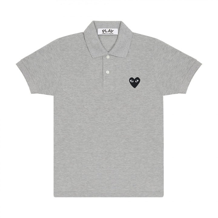 emblema play polo negro gris