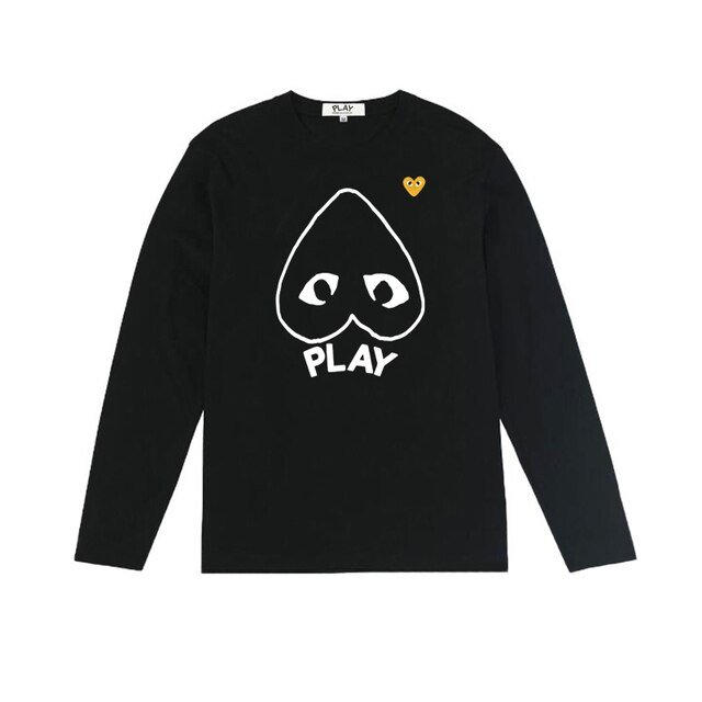 sudadera con logo de corazón amarillo cdg para hombre