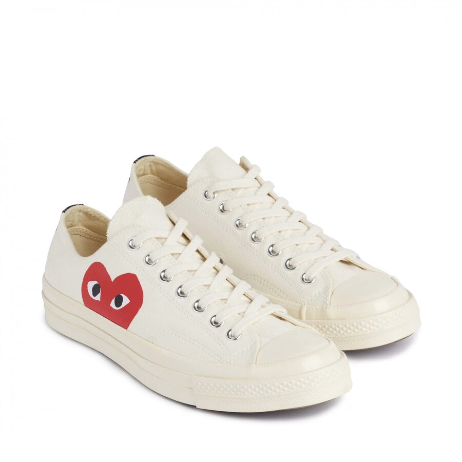 comme des garçons play x converse chuck 70 low blanco