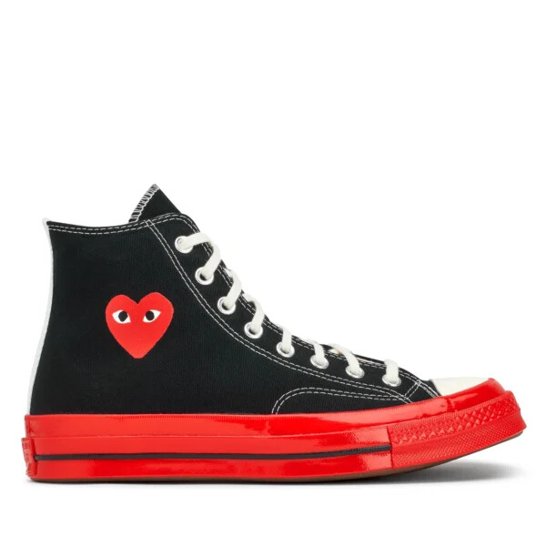 converse suela roja alta negro