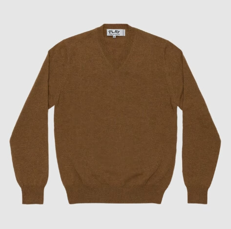 suéter cdg de cuello en v de lana de cordero para hombre y mujer