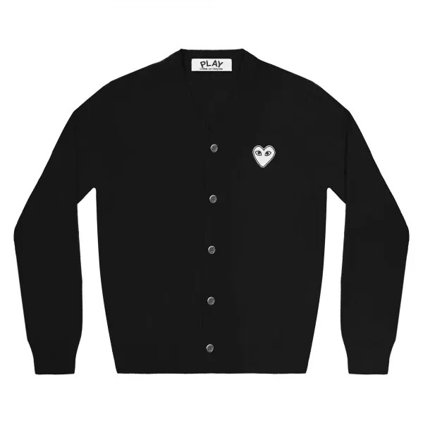 cÁrdigan play hombre blanco corazÓn negro