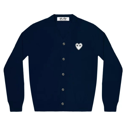cÁrdigan play para hombre corazÓn blanco azul marino