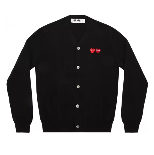 cÁrdigan play para hombre con doble emblema negro