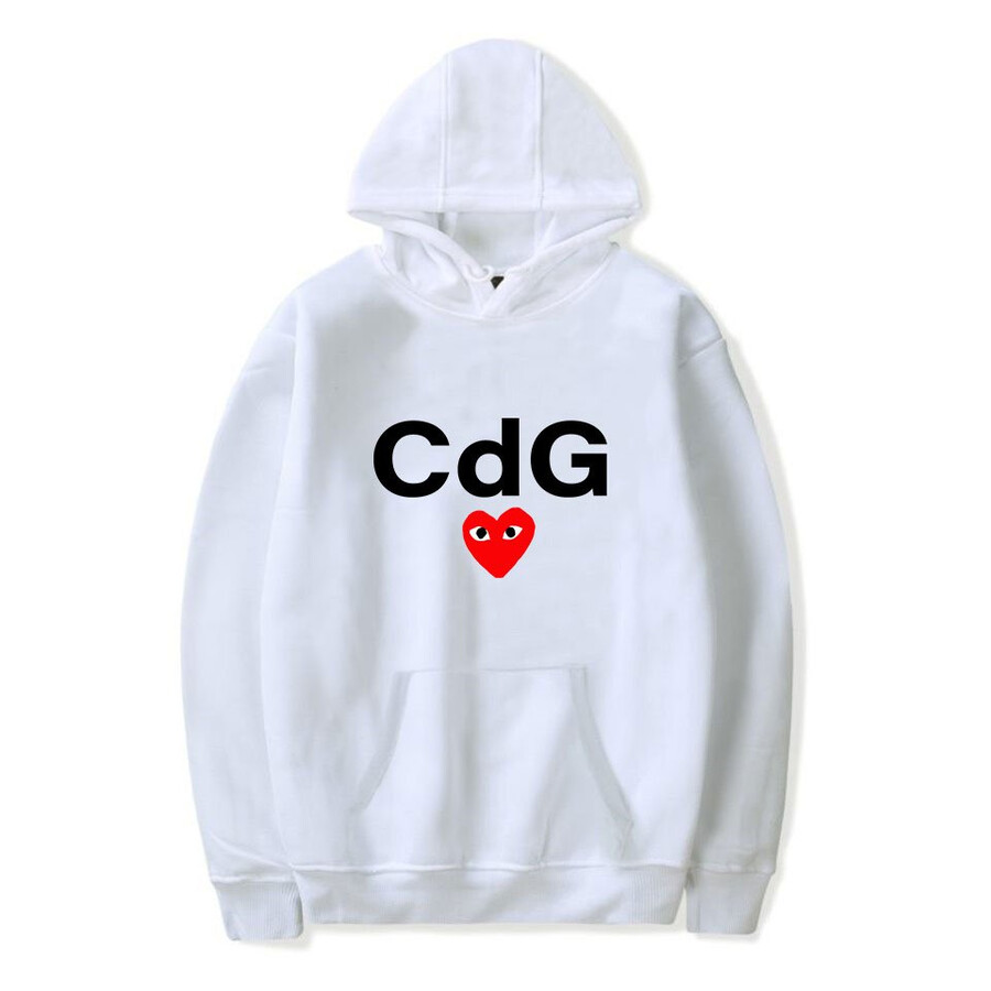 sudadera con capucha cdg red heart front print