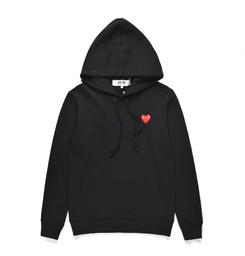 sudadera con capucha play negra cdg