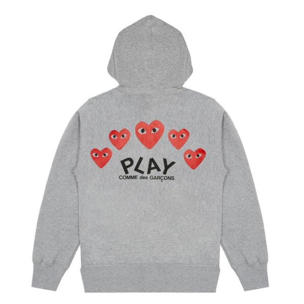 sudadera con capucha y cremallera con logo multicolor gris play