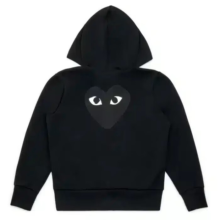 sudadera con capucha y cremallera play big heart negra