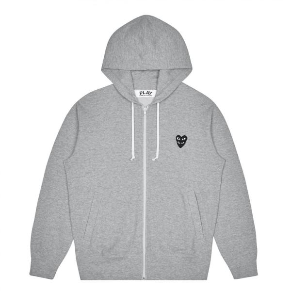 sudadera con capucha y cremallera play con corazÓn familiar negro
